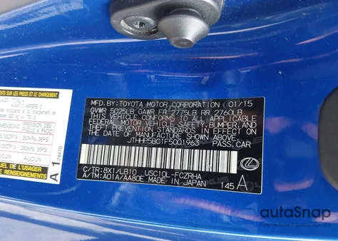 2015 Lexus Rc F from USA, damaged, VIN JTHHP5BC1F5001963